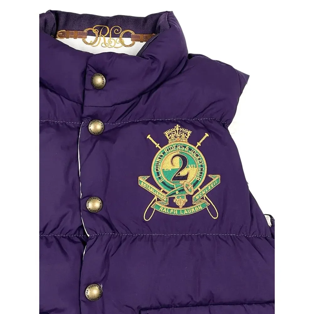 Ralph Lauren County Riders Jockey Vest Pony Reversible Down Vest Girl’s Medium